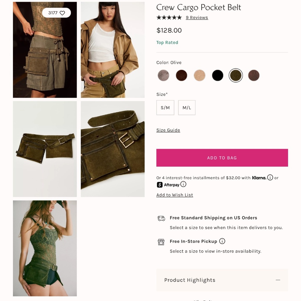 Free People Crew Cargo Pocket Belt